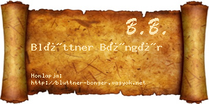 Blüttner Böngér névjegykártya